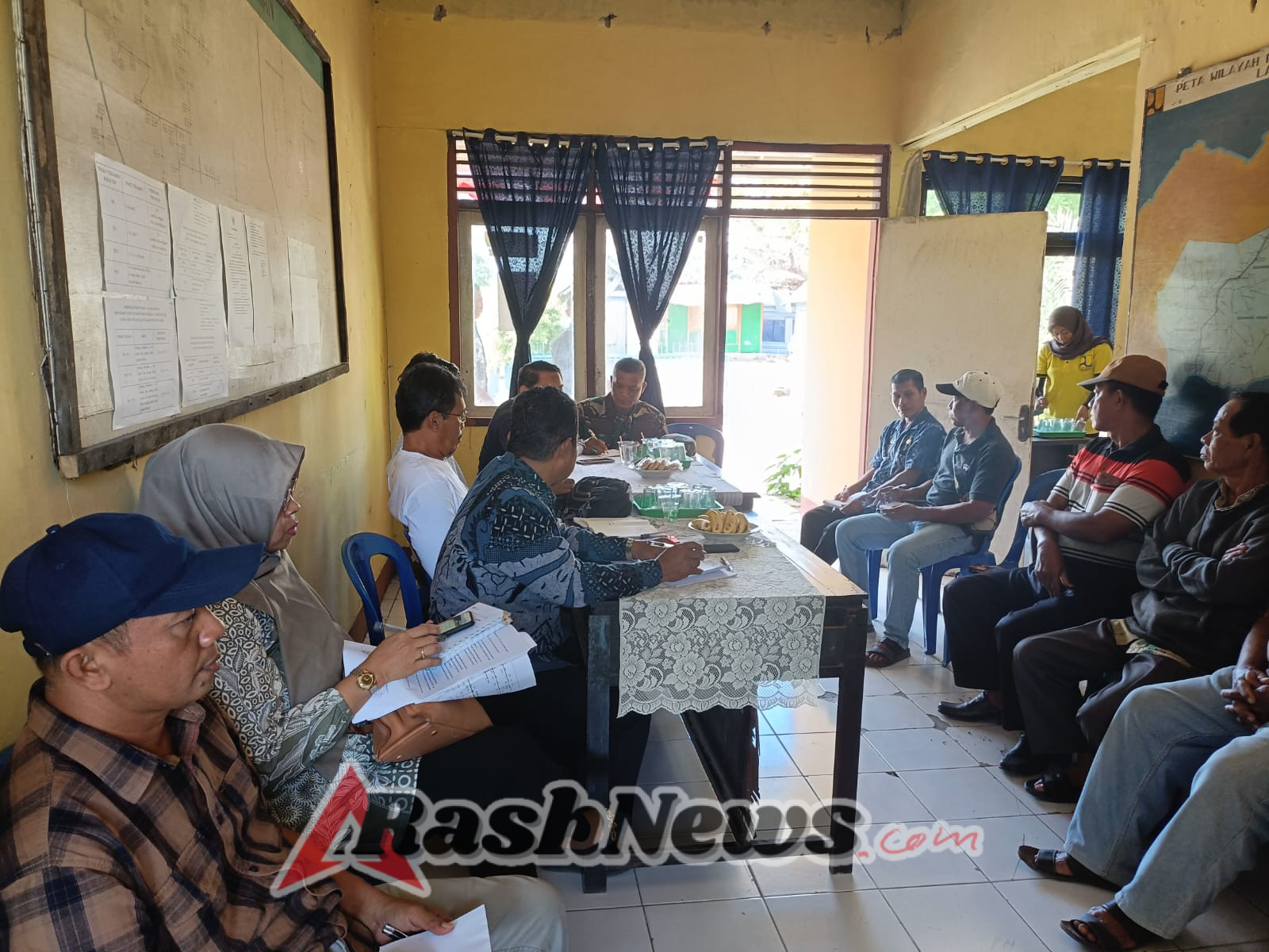 Koramil 1607-06/Lape Lopok Bersama Forkopimcam Bahas Tata Tertib Penyaluran Air Waduk Mamak