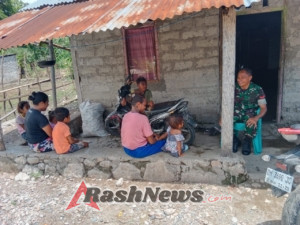 Babinsa Koramil 1618-02/Miobar Laksanakan Anjangsana dan Komsos di Desa Oetulu