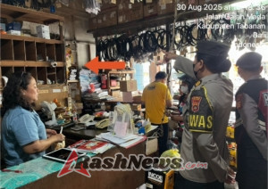 Polsek Tabanan menggelar Patroli Pertokoan dan Perkantoran antisipasi kriminalitas (Patok Antik)