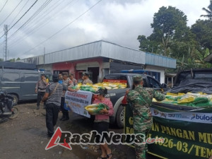 Gerakan Pangan Murah Beras SPHP di Pasar Metra, Koramil 03/Tembuku Hadir Bersama Tiga Pilar