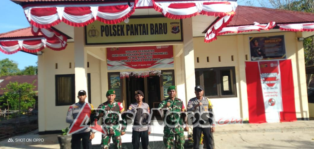 Koramil 01/Baa dan Polsek Pantai Baru Gelar Rapat Koordinasi Pengamanan Perkantoran Pemerintahan