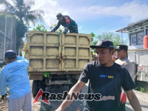 Babinsa, Pemdes, dan Warga Kompak Gelar Gotong Royong Jelang MTQ Kabupaten