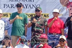 Wujud Apresiasi Dan Motivasi, Dandim Klungkung Hadiri Kompetisi Paralayang Porprov Bali