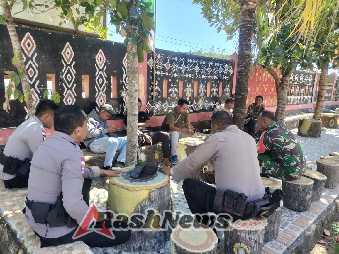 Tingkatkan Kondusifitas, Koramil dan Polsek Pantai Baru Antisipasi Situasi Berkembang