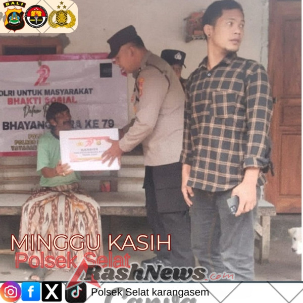 Minggu Kasih Polsek Selat dilaksanakan di BD. Sebudi Desa Sebudi, Kec. Selat.