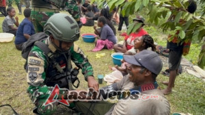 Minggu Kasih di Puncak Jaya, Satgas Yonif 743/PSY Hadirkan Damai dan Sehat