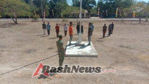 Babinsa dan Bhabinkamtibmas Latih Calon Paskibraka Kecamatan Lebatukan