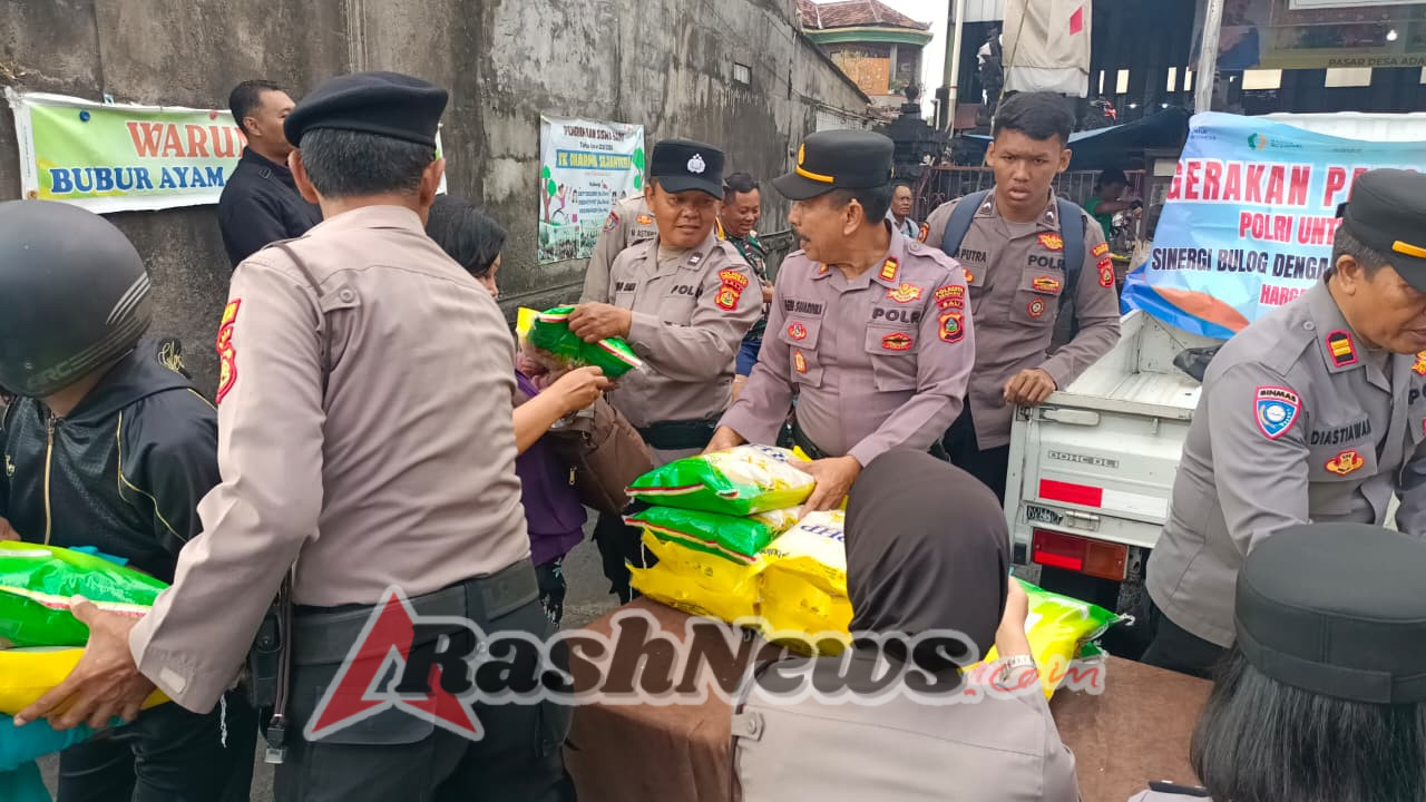 Polsek Denpasar Selatan Gelar Gerakan Pangan Murah di Pasar Jimbar Jaya Renon