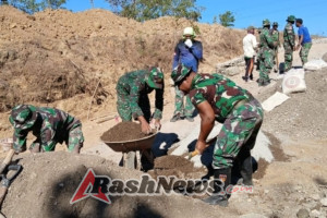 Kebut Pembangunan Infrastruktur Jalan, Satgas TMMD 125 Kodim Belu Kerja Maksimal