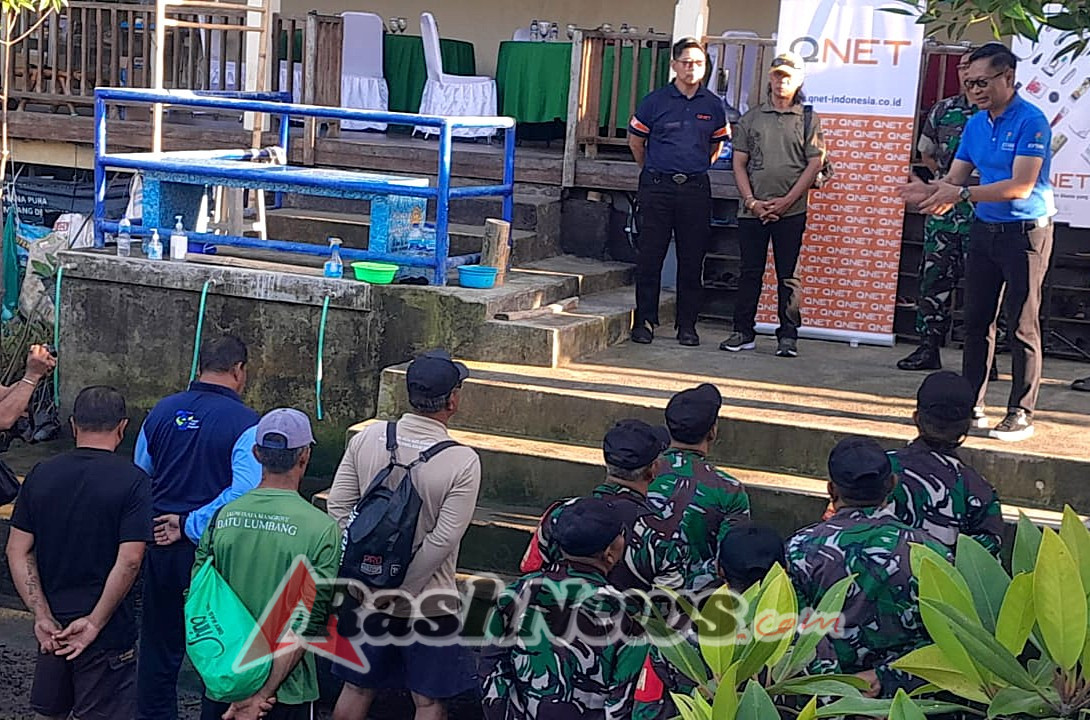 Kodim 1611/Badung dan PT. QNET Indonesia Gelar Penanaman Bibit Mangrove