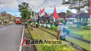 Wujudkan Lingkungan Bersih, Anggota Kodim 1626/Bangli Gelar Kerja Bakti di Makodim