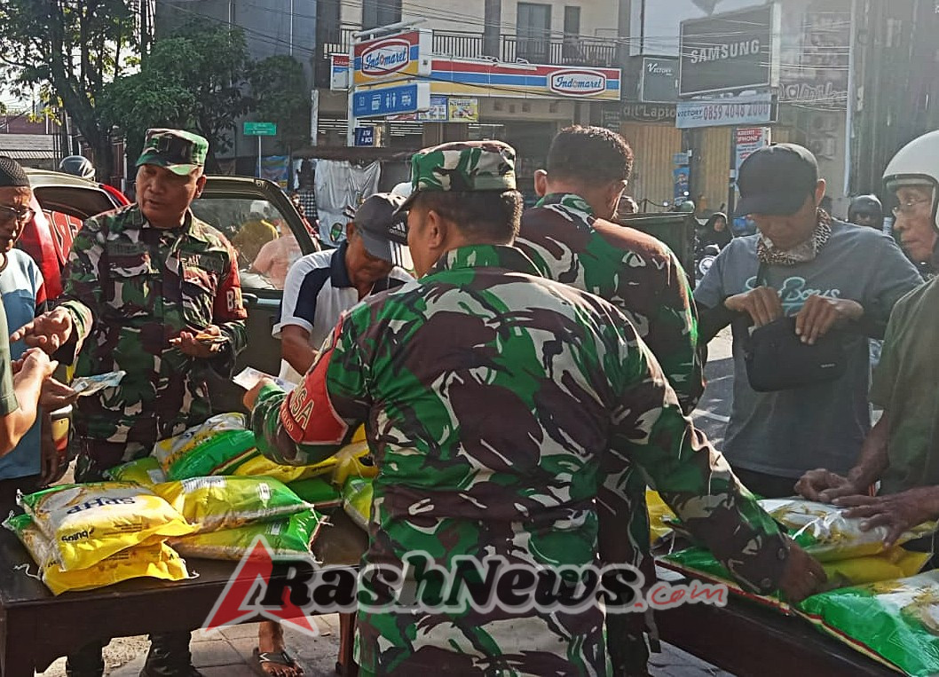 Di HUT RI Ke-80 Kodim 1611/Badung Gelar Gerakan Pangan Murah untuk Masyarakat