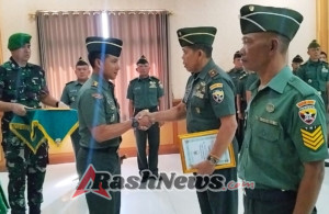 Dandim 1611/Badung Pimpin Upacara Laporan Korps Pensiun dan Penyerahan Tugas