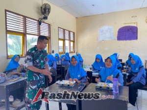 Koramil 1615-02/Pringgabaya Turut Serta Sukseskan Program Makan Bergizi Gratis di Desa-Desa Binaan