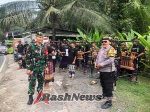 Babinsa Hadir Bersama TNI-Polri dan Pecalang Wujudkan Keamanan Upacara Ngening di Ubud