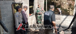 Peduli keselamatan warga, Babinsa 1623-08/Kubu melaksanakan sambang ke lokasi kejadian kebakaran dapur.