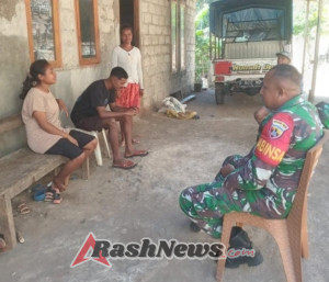 Babinsa Koramil 1618-05/Biut Anjangsana ke Rumah Warga di Desa Sapaen, Ajak Jaga Kebersihan Lingkungan