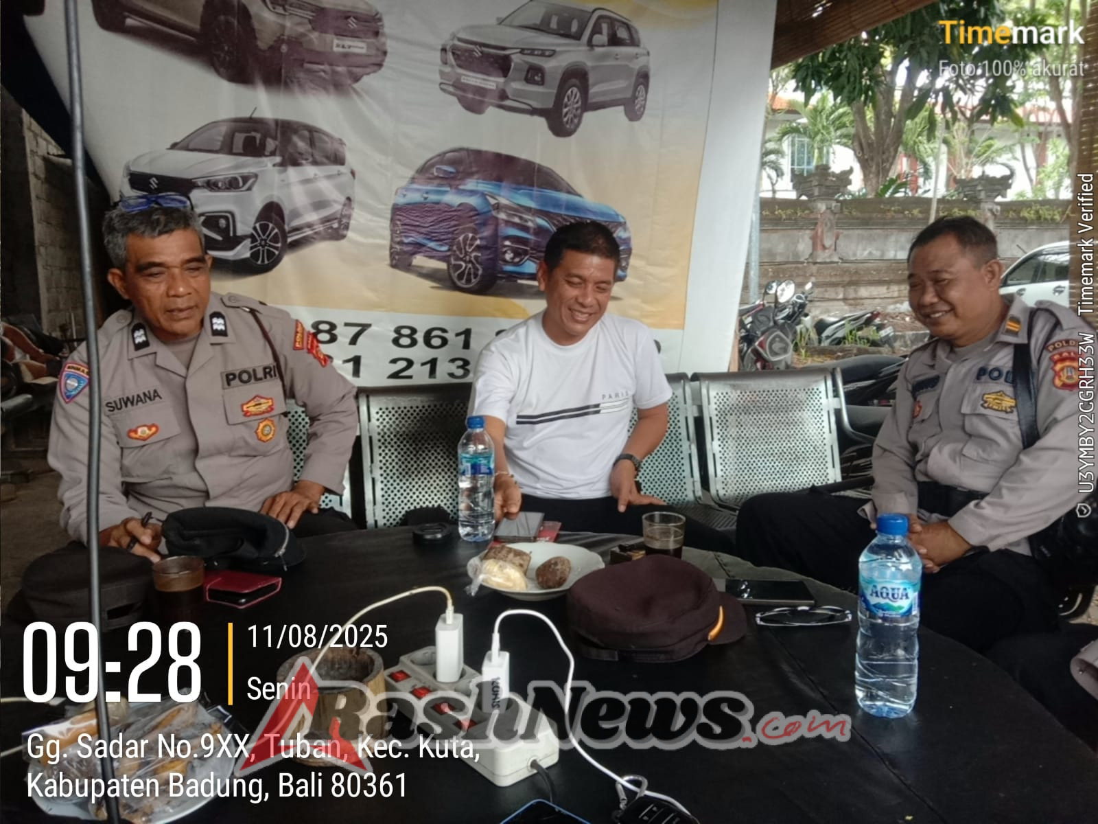 Satuan Binmas Polres Bandara Ngurah Rai Sambangi Pool Taxi Sapta Pesona, Sampaikan Himbauan Kamtibmas