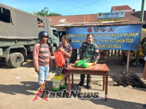 HUT TNI Ke-80 Bawa Berkah, Kodim Belu Gelar Baksos Gerakan Pangan Murah