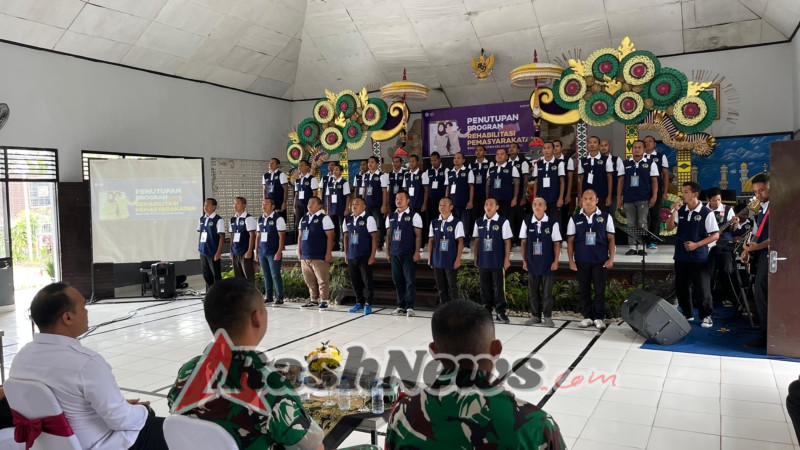 Koramil 01/Bangli Wujudkan Dukungan pada Penutupan Rehabilitasi Sosial WBP Rutan Bangli Tahun 2025