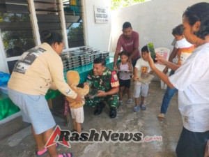 Babinsa Kuanino Hadiri Pemantauan MBG Tingkat Sekolah Dan Posyandu
