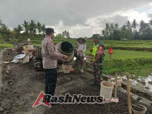 Wujud Nyata Dukungan Babinsa, Pembangunan Irigasi dan Rabat Beton di Suwat Berjalan Lancar
