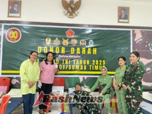 Sinergi TNI, Polri, dan Instansi Daerah dalam Donor Darah di Makodim Waingapu