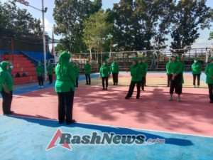 Kebersamaan Persit Kodim 1614 Dompu Lewat Olahraga