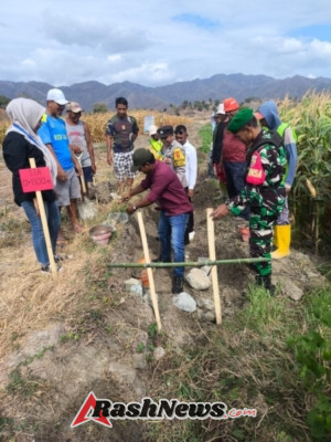 Babinsa Desa Risa Hadiri Peletakan Batu Pertama Irigasi Tersier So Lalanggi, Dukung Ketahanan Pangan Warga