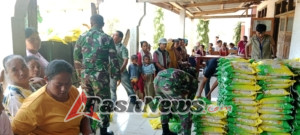 Gerakan Pangan Murah: Kodim 1624/Flotim Bersama BULOG Salurkan 2,5 Ton Beras di Baniona