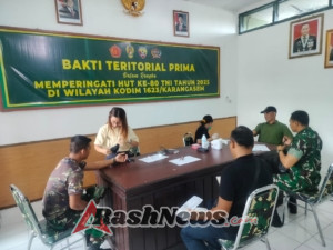 Jelang HUT TNI ke – 80, Kodim 1623/Karangasem gelar kegiatan bakti teritorial donor darah.