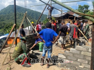 Kodim 1624/Flotim Gelar Bedah Rumah Tidak Layak Huni di Adonara Timur dalam Rangka HUT ke-80 TNI