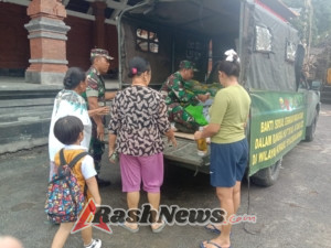 Bhakti Sosial GPM HUT TNI Ke 80  Koramil Banjarangkan Diserbu Warga Tohpati