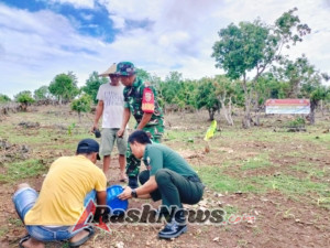 Penghijauan dan Pelestarian Lingkungan Kodim 1627/Rote Ndao Penanaman Pohon