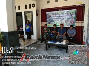 Edukasi Pilah Sampah Bersama Babinsa Kelurahan Nefonaek