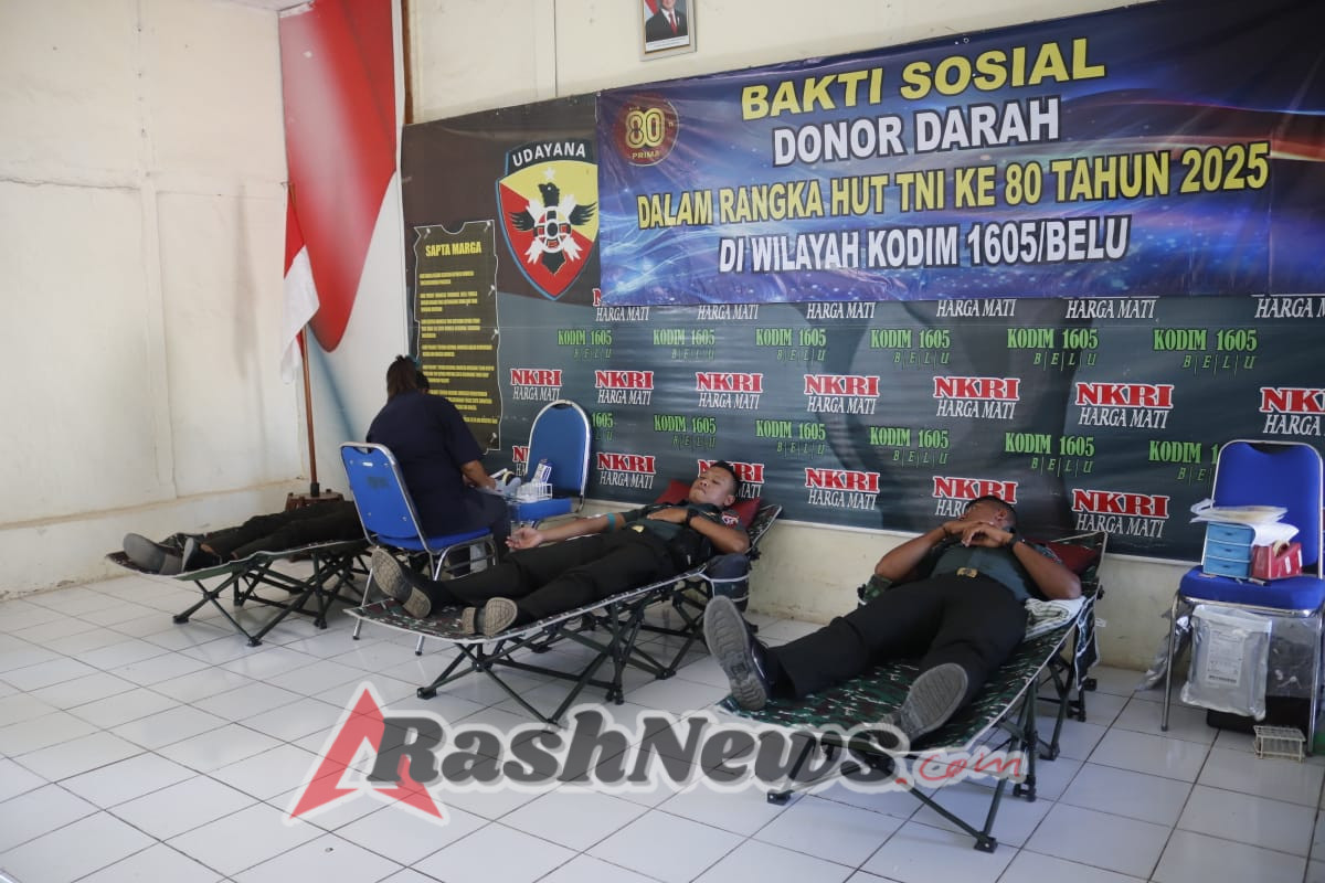 Sambut HUT TNI Ke-80 Tahun 2025, Kodim Belu Gelar Baksos Donor Darah