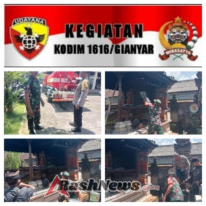 Gerak Cepat Babinsa dan Warga Cegah Api Meluas di Desa Singapadu Tengah