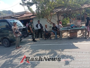 Wujudkan Kemanunggalan TNI-Rakyat, Babinsa Ende Laksanakan Pamwil dan Komsos di Pasar