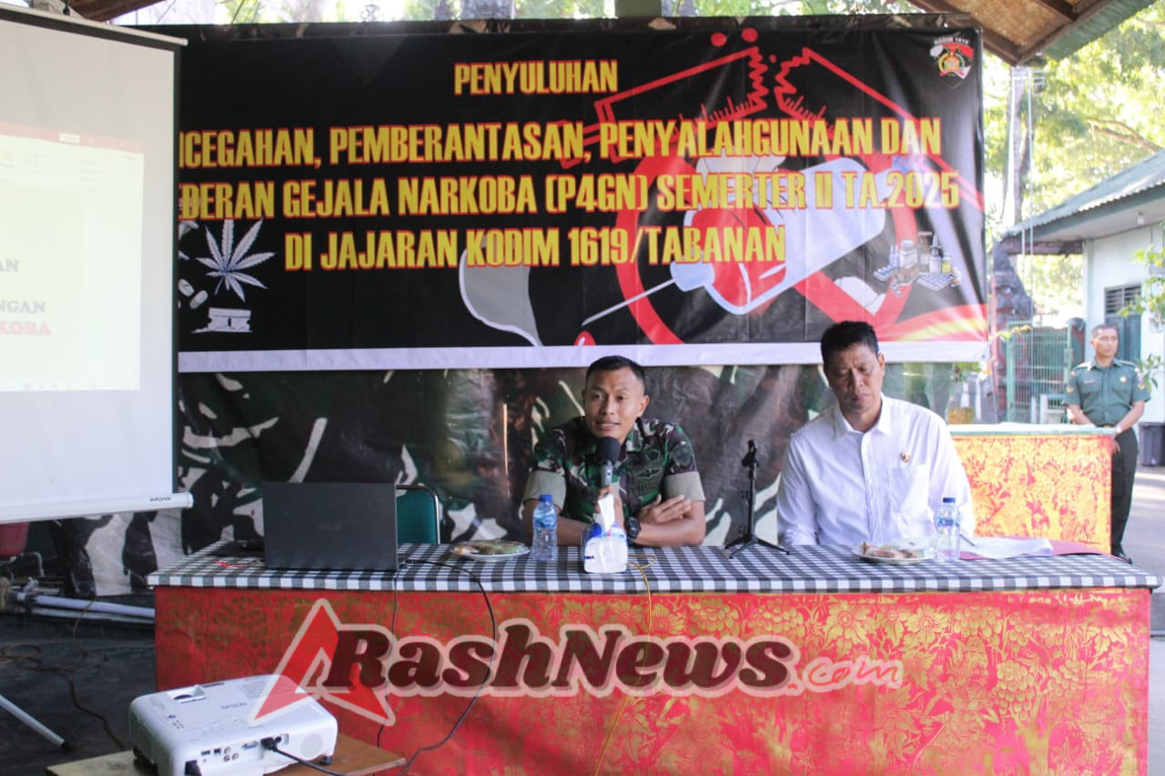 Kodim Tabanan Bersinergi dengan Polri, Gelar P4GN dengan Penyuluhan Bahaya Narkoba dan Tes Urine