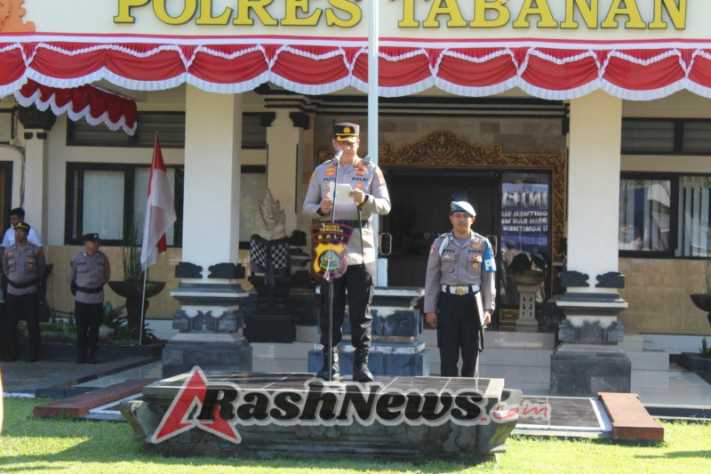 Kapolres Tabanan Pimpin  Upacara Kenaikan Pangkat Pengabdian Periode 1 September 2025