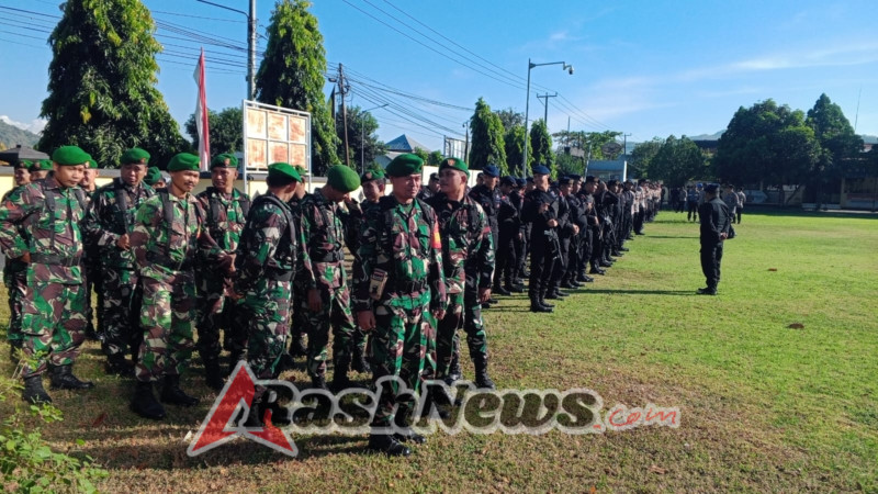 Apel Gabungan TNI-Polri Pastikan Kondusifitas Demo di Sumbawa Barat