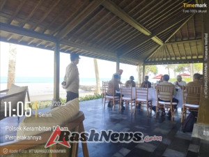 Wakapolsek Kerambitan Hadiri Peresmian Papan Peringatan dan kegiatan Diskusi Bersama terkait menjaga keamanan di Pantai Pasut.