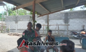 Babinsa Koramil 1618-06/Bian Gelar Komsos dengan Warga Desa Kotafoun