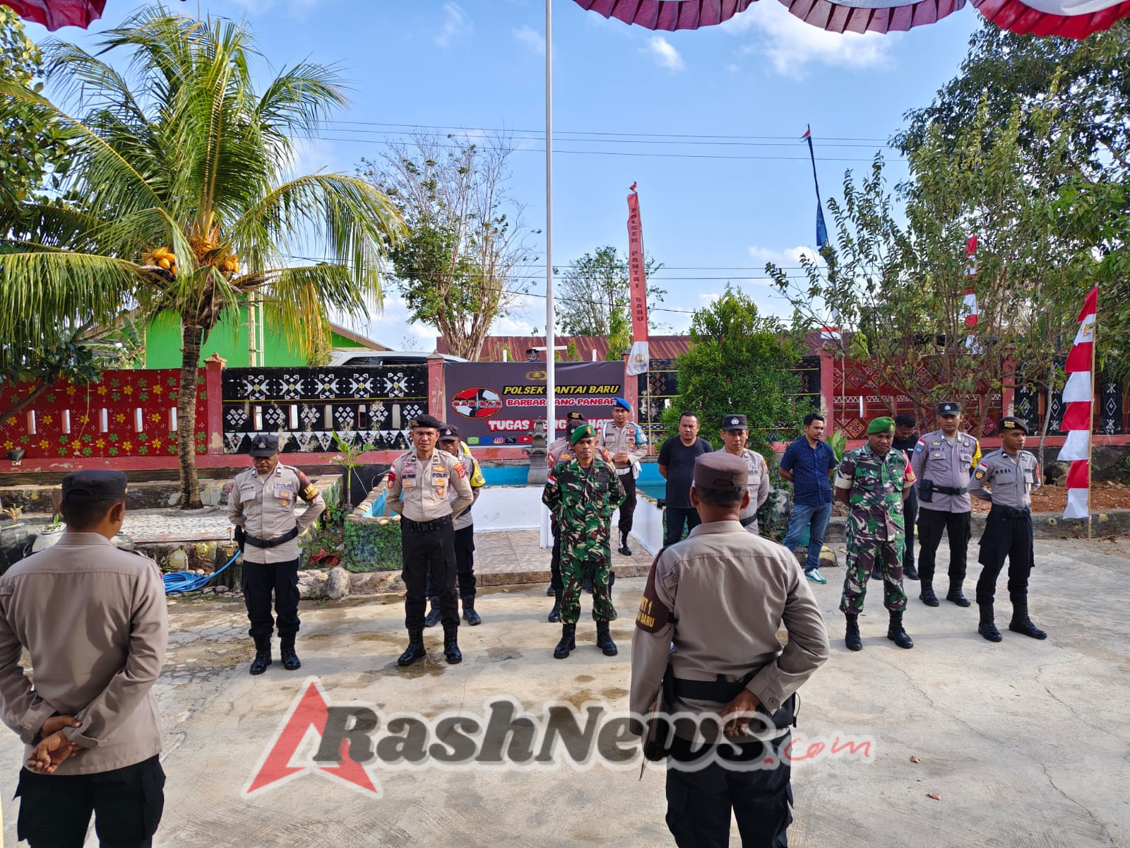 Babinsa Laksanakan Koordinasi dan PAM Sektor Bersama Polsek Pantai Baru