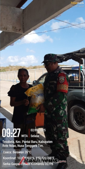 Gerakan Pangan Murah Koramil 02/Pantai Baru Disambut Antusias Warga