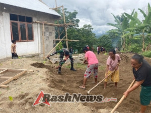 Tumbuhkan semangat gotong royong Babinsa terjun langsung bersama warga desa gera
