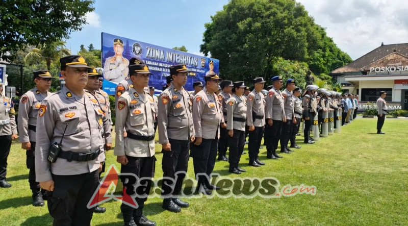 POLRES TABANAN GELAR APEL SIMULASI PENGAMANAN MAKO UNTUK TINGKATKAN KESIAPSIAGAAN PERSONEL