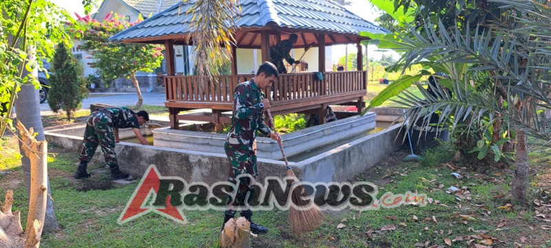 Kodim 1628/Sumbawa Barat Tingkatkan Kepedulian dengan Aksi Pembersihan Pangkalan