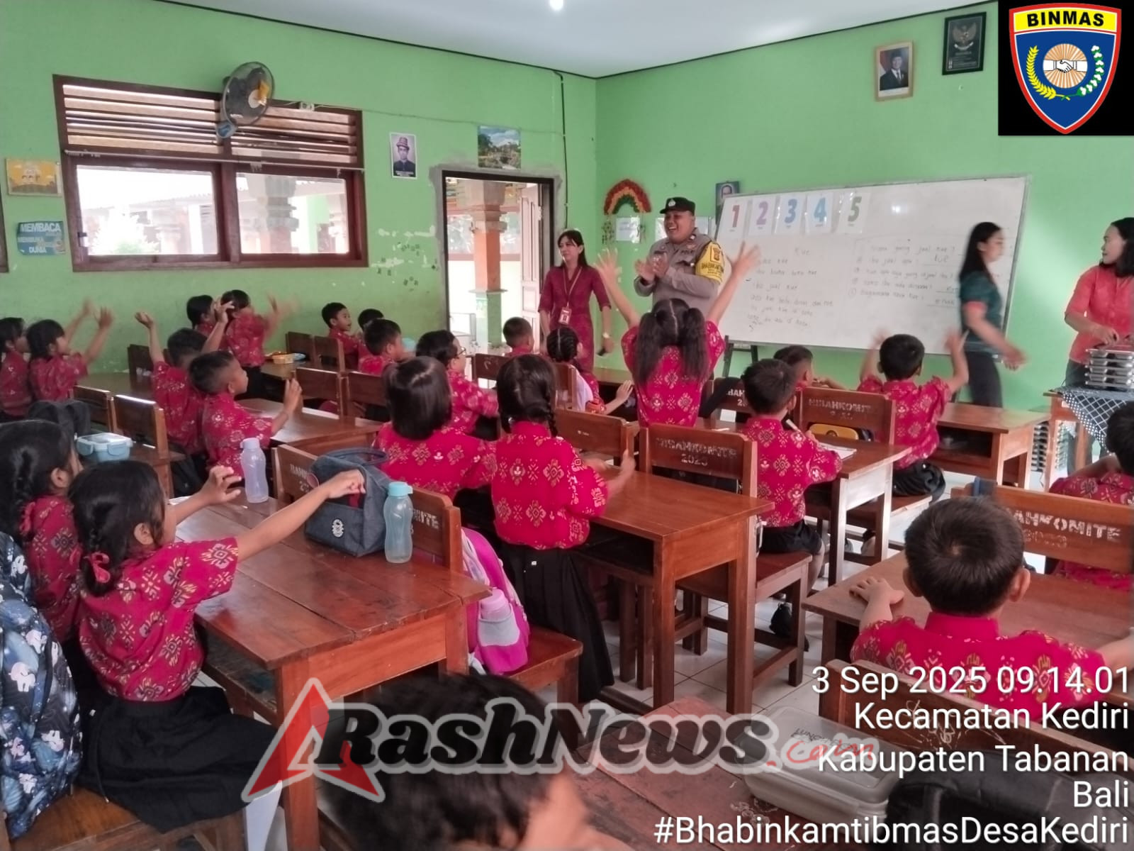 Bhabinkamtibmas Desa Kediri, Sambang Pemantauan penyaluran Makanan Bergizi Gratis