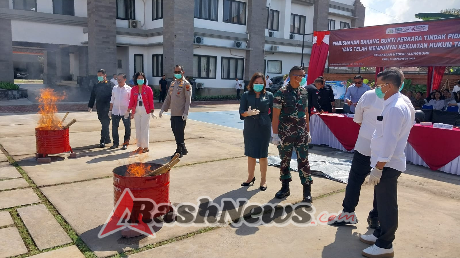 Dandim Klungkung Jadi Saksi Pemusnahan Barang Bukti Perkara Pidana Di Kejari